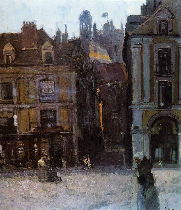 Walter Sickert The Quai Duquesne and the Rue Notre Dame, Dieppe Norge oil painting art